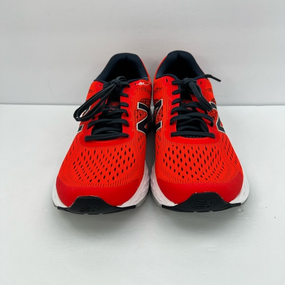 NEW BALANCE RUNNING SHOES, US MEN’S SIZE 10, TOP IS RED AND NAVY BLUE COLOR - Picture 2 of 16